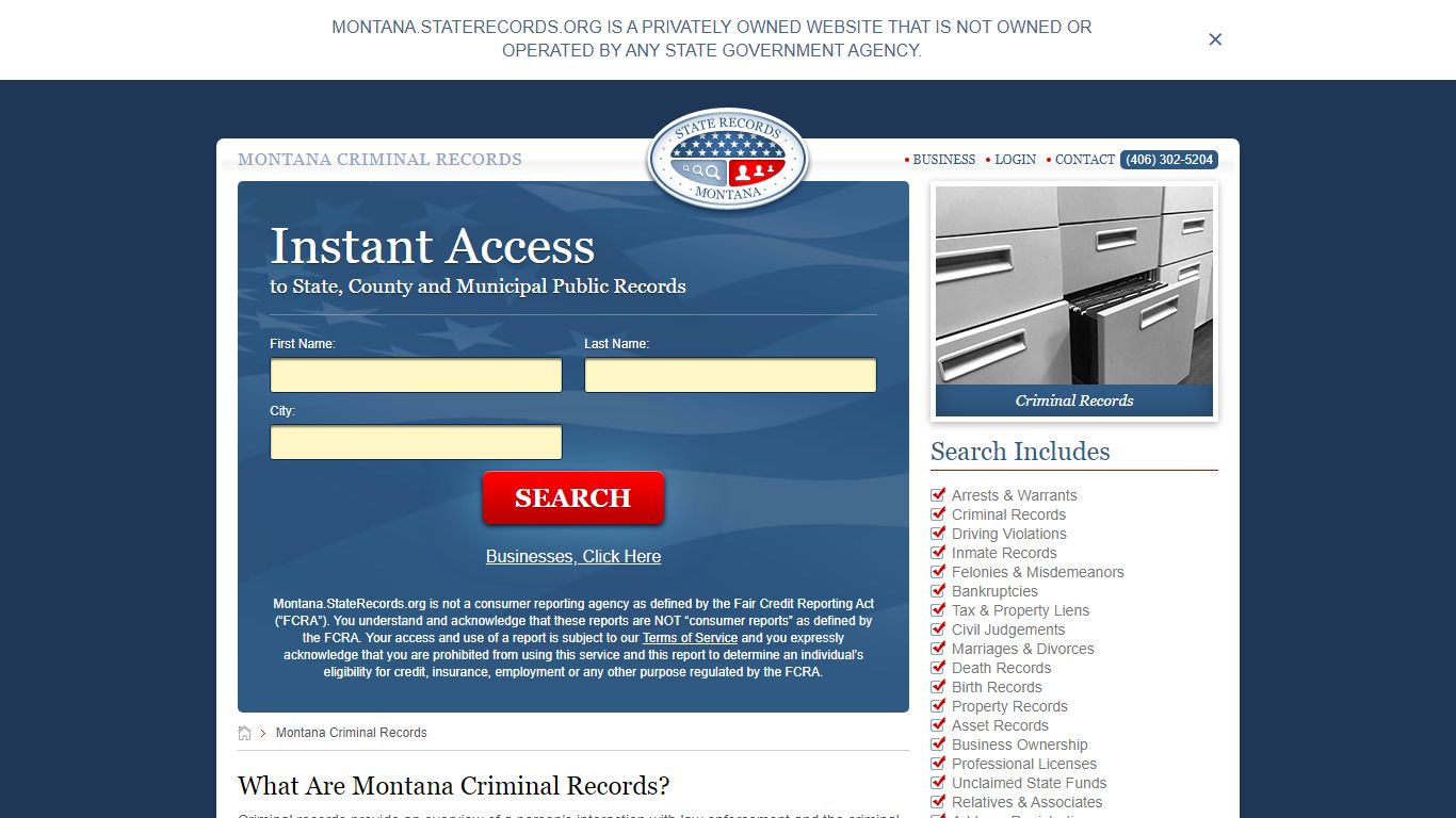 Montana Criminal Records | StateRecords.org
