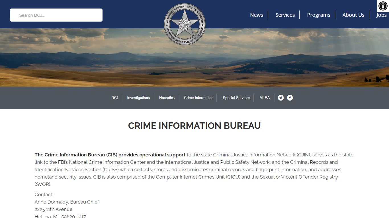 Crime Information Bureau - Montana Department of Justice